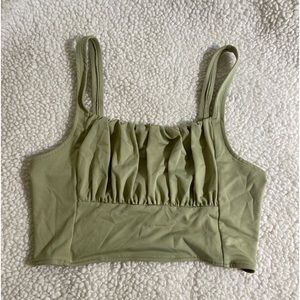 Green cropped top